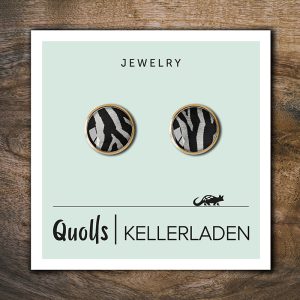 Quolls Kellerladen Schmuck Ohrstecker Gold Zebra gross